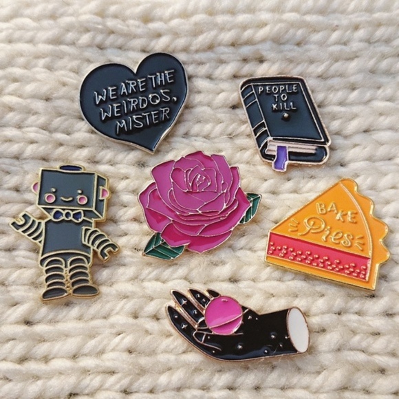 Urban Outfitters Jewelry - Enamel Pins Mystery box! Includes 5 pins.
